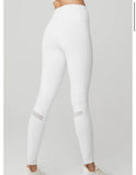 ALO YOGA HIGH-WAIST MOTO LEGGING WHITE GLOSSY SIZE M