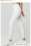 ALO YOGA HIGH-WAIST MOTO LEGGING WHITE GLOSSY SIZE M