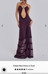 JADED LONDON FATALE MAXI DRESS IN DUSK SIZE 8 / UK12