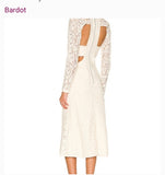 BARDOT OYSTER CREAM LACE CUT OUT DRESS SIZE 6 MEDIUM