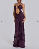 JADED LONDON FATALE MAXI DRESS IN DUSK SIZE 8 / UK12