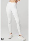 ALO YOGA HIGH-WAIST MOTO LEGGING WHITE GLOSSY SIZE M