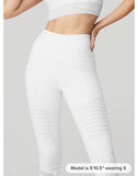 ALO YOGA HIGH-WAIST MOTO LEGGING WHITE GLOSSY SIZE M