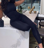 BLACK BODYCON JUMPSUIT