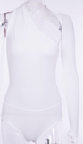 SEXY WHITE ONE SHOULDER BODYCON BODYSUIT