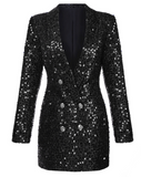 BLACK SEQUIN BLAZER DRESS