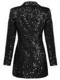 BLACK SEQUIN BLAZER DRESS