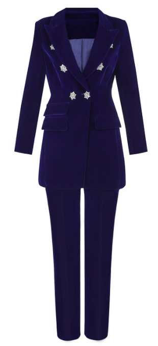 BLUE VELVET SUIT 2 PIECE SET