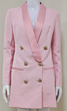 PINK HIGH SHINE COLLAR BLAZER DRESS