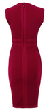 RED WINE MIDI BANDAGE DRESS