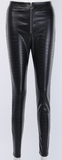 BLACK CROC ZIP UP FRONT PANTS