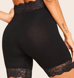 BLACK LACE TRIM BIKE SHORTS