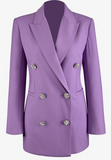 PURPLE DIAMOND BUTTON DETAIL BLAZER DRESS