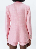 PINK TWEED BLAZER AND SKORT 2 PIECE SET